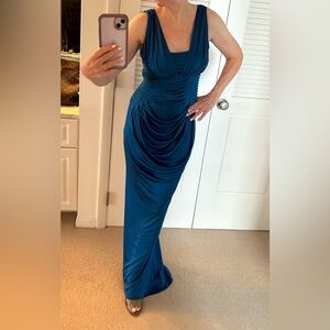 Catherine Malandrino blue drape dress
